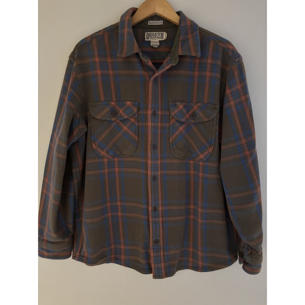 Duluth Trading Untucked Woodsy Heavyweight‎ Flannel Sz L Shacket Rugged Grunge